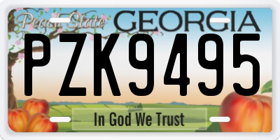 GA license plate PZK9495