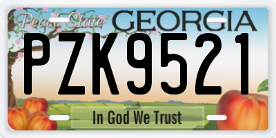 GA license plate PZK9521