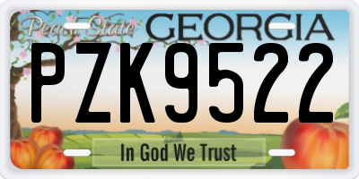 GA license plate PZK9522
