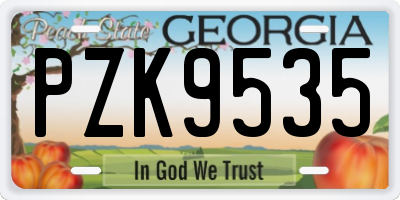 GA license plate PZK9535