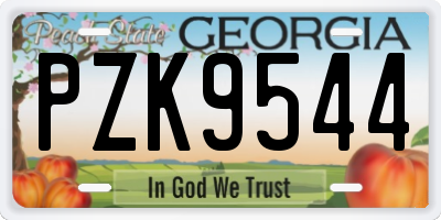 GA license plate PZK9544