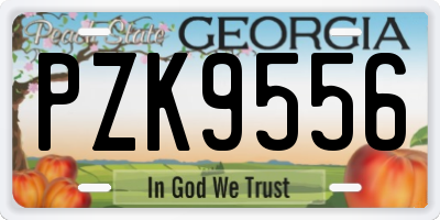 GA license plate PZK9556