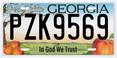 GA license plate PZK9569