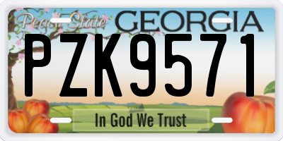 GA license plate PZK9571