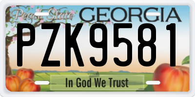 GA license plate PZK9581