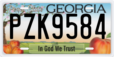 GA license plate PZK9584