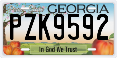 GA license plate PZK9592
