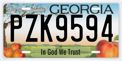 GA license plate PZK9594