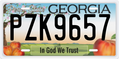 GA license plate PZK9657