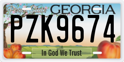 GA license plate PZK9674