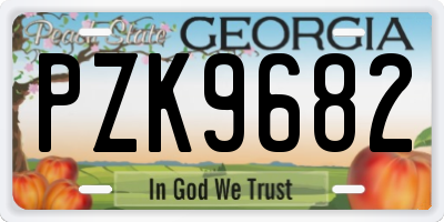 GA license plate PZK9682