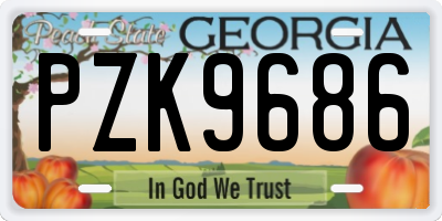GA license plate PZK9686
