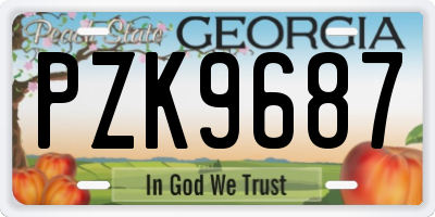 GA license plate PZK9687