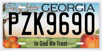 GA license plate PZK9690