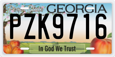 GA license plate PZK9716
