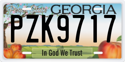 GA license plate PZK9717