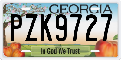 GA license plate PZK9727