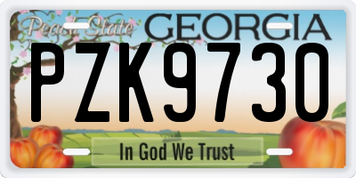 GA license plate PZK9730