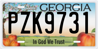 GA license plate PZK9731