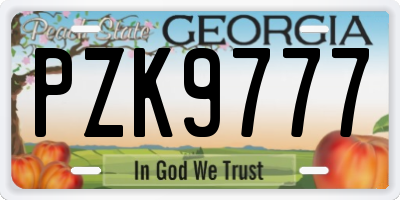 GA license plate PZK9777
