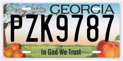GA license plate PZK9787