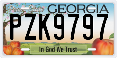 GA license plate PZK9797
