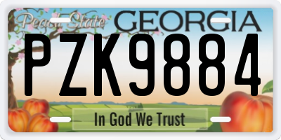 GA license plate PZK9884