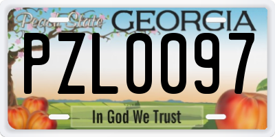 GA license plate PZL0097