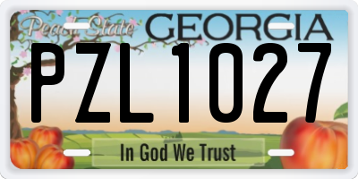 GA license plate PZL1027