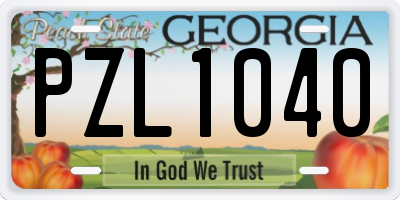 GA license plate PZL1040