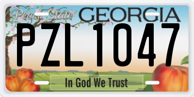 GA license plate PZL1047