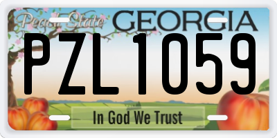 GA license plate PZL1059