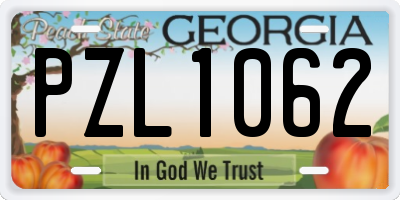 GA license plate PZL1062