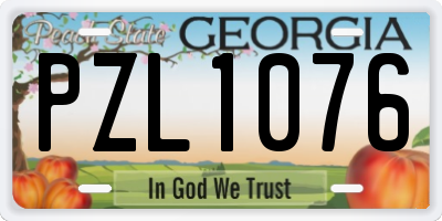 GA license plate PZL1076