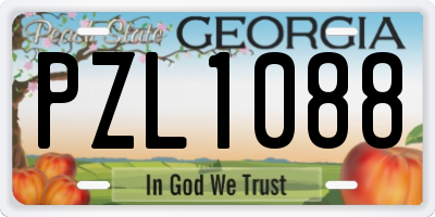 GA license plate PZL1088