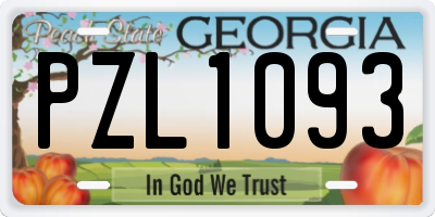 GA license plate PZL1093