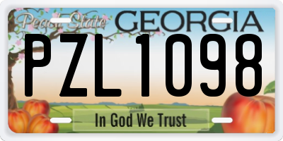 GA license plate PZL1098