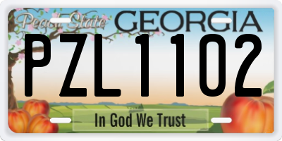 GA license plate PZL1102