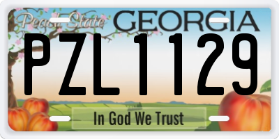 GA license plate PZL1129