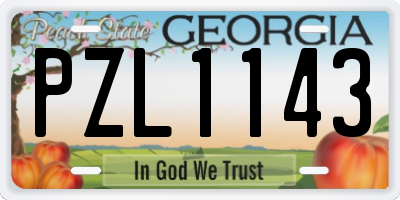 GA license plate PZL1143
