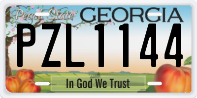 GA license plate PZL1144