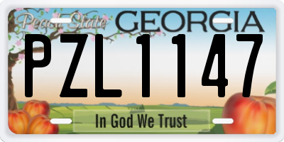 GA license plate PZL1147