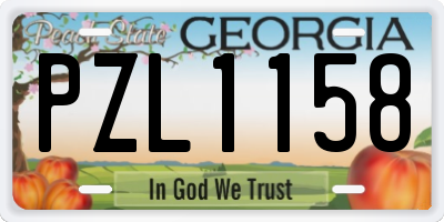 GA license plate PZL1158