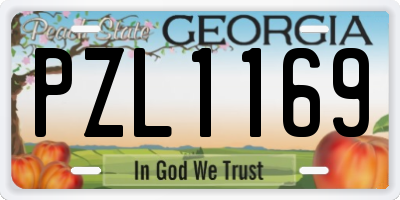 GA license plate PZL1169