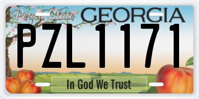 GA license plate PZL1171