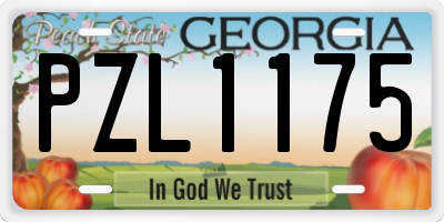 GA license plate PZL1175