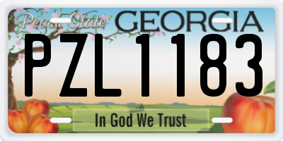 GA license plate PZL1183