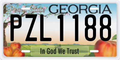 GA license plate PZL1188