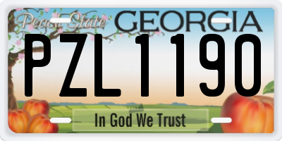 GA license plate PZL1190