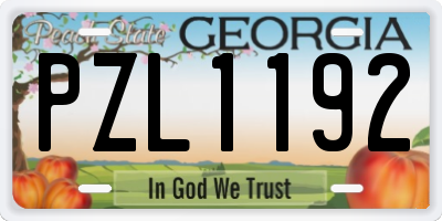 GA license plate PZL1192